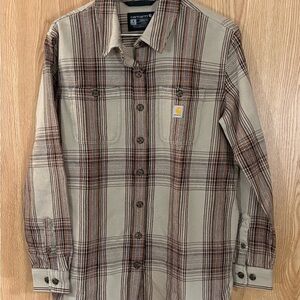 Carhartt Nutmeg Plaid Heavyweight Overshirt Jacket Button Down Oversized